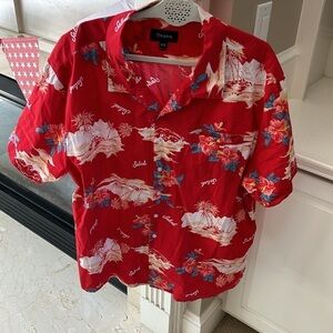 Brixton Men’s Tropical Hawaiian Cotton Short Sleeve Button Down Shirt XXL